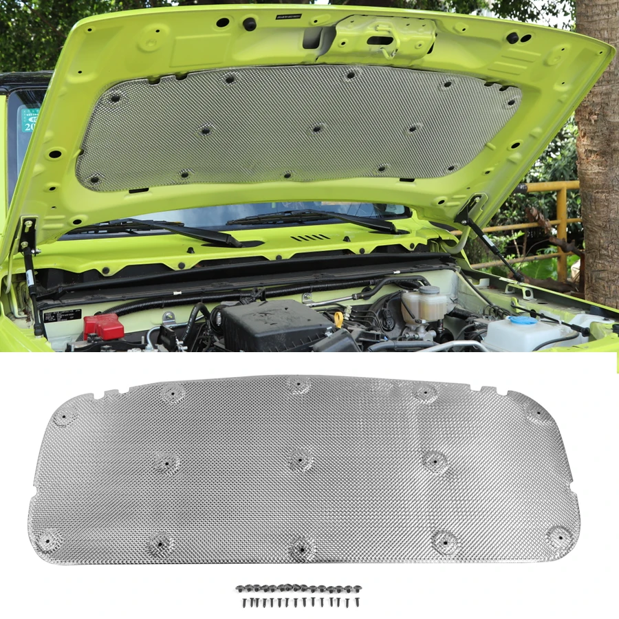 

NHAUTP 1Pcs Car Accessories For Suzuki Jimny 2019 2020 Hood Sound Heat Insulation Cotton Pads Aluminum Foil