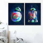 R2-D2, плакаты и принты, научная фантастика, Настенный декор, искусство, искусство, Картина на холсте, картины, украшение для детской комнаты