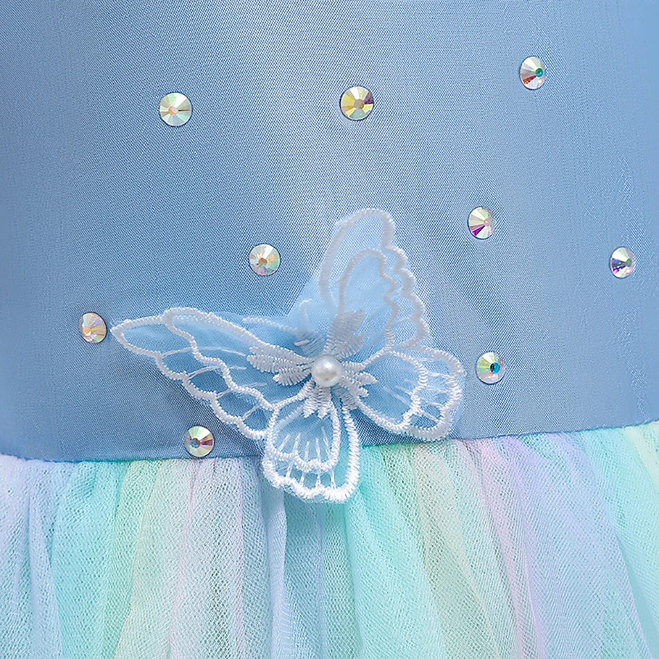 

LUCKKIDS Princess Dress Fairy Tale The Little Costume Halloween Girl Cendrillon Cosplay Frock Butterflies Slip Dress