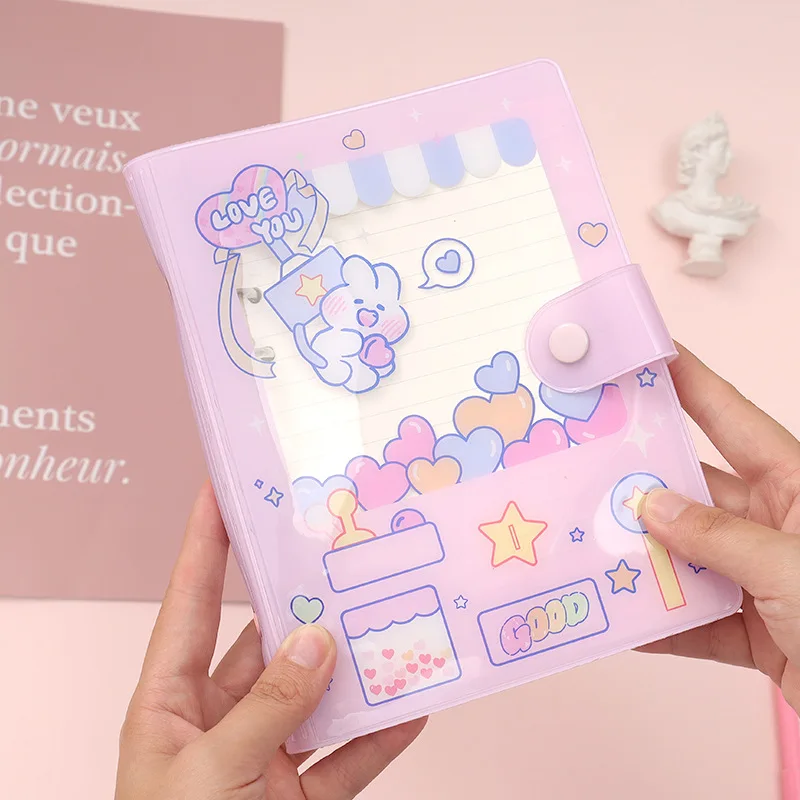 

Счастливый Кролик Kawaii Мультфильм Spral дневник мягкая крышка из ПВХ ноутбук 80 листов 13,5*18,5 см DIY планировщик повестки дня подарочные принадлеж...