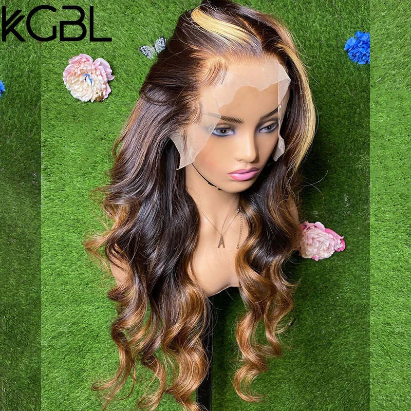 Парики KGBL из человеческих волос 13x 4 волнистые 8-24 дюйма без кутикулы 180% плотность