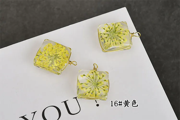 Висячая медная проволока квадратный ручной кристалл сухой цветок бессмертный