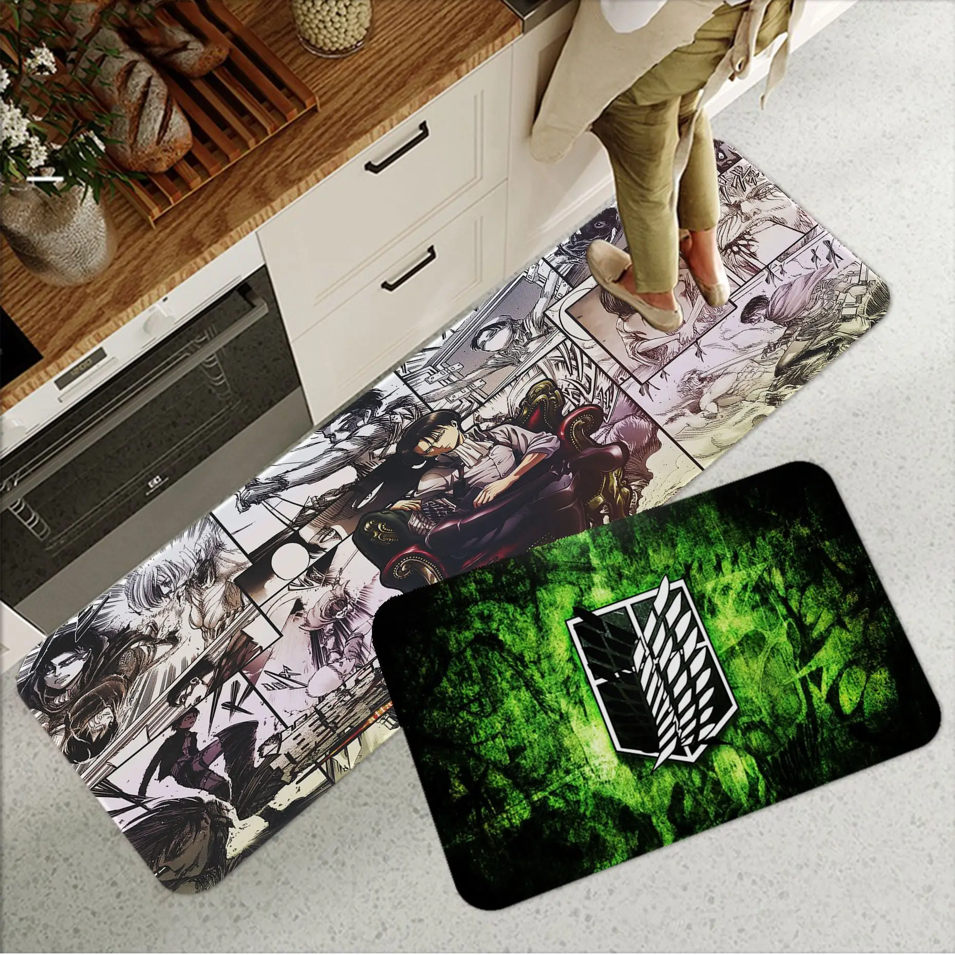 

Attack On Titan Printed Flannel Floor Mat Bathroom Decor Carpet Non-Slip For Living Room Kitchen welcome Doormat