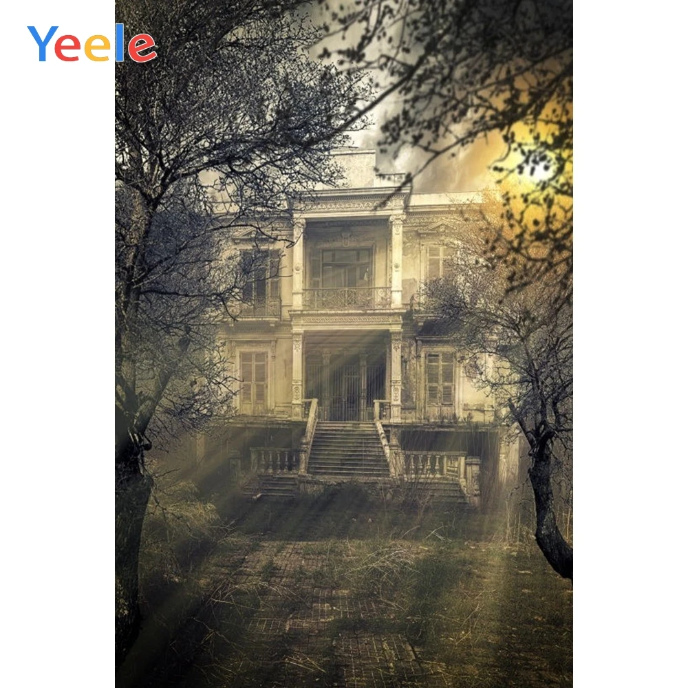 Виниловый фон для фотосъемки Yeele Хэллоуина с изображением старого дома надгробия