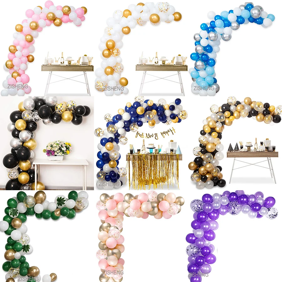 112 шт шаров гирлянды арочный комплект розового белого золотого и латексные шары