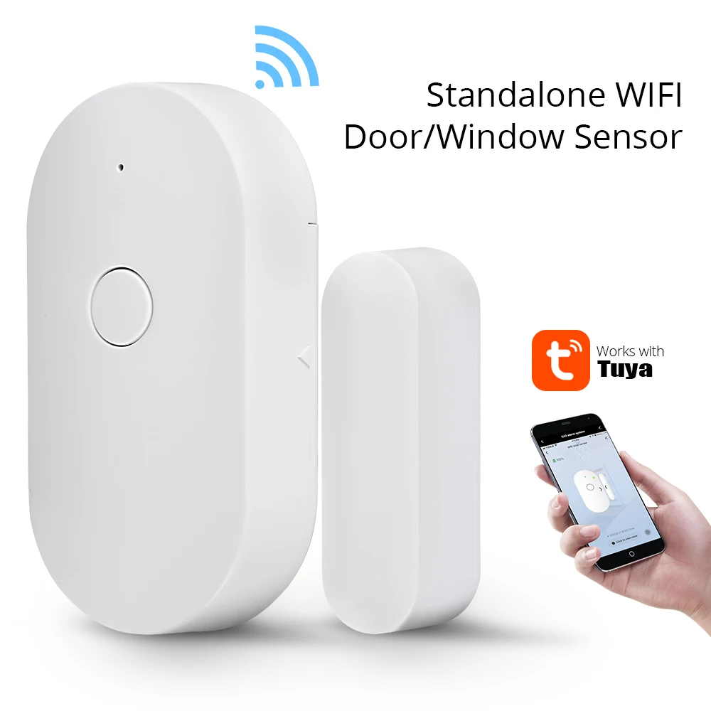 Wi-Fi датчик окон и дверей Tuya для умного дома независимая Беспроводная