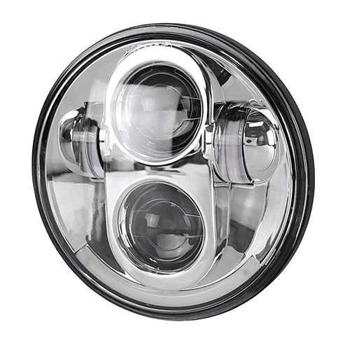Chrome H4 12 в 1 шт. мотоцикл 5-3/4 5,75 светодиодный налобный фонарь для Harley Davidson 883 sportster тройной низкий всадник широкий скользящий налобный фонарь - Цвет: Chrome