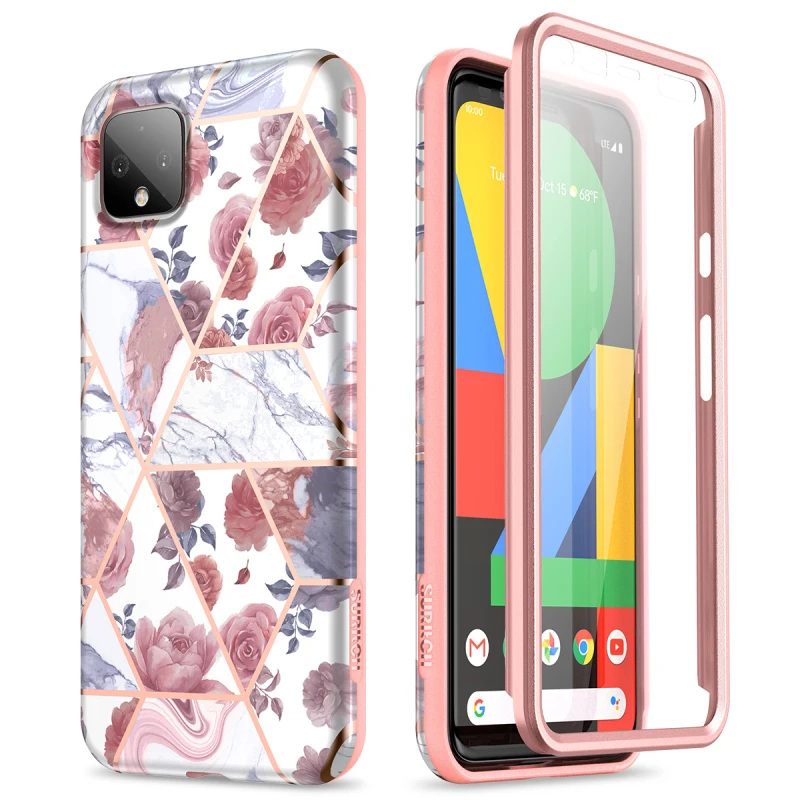 Мягкий чехол 2 в 1 для Google Pixel 4 XL защита экрана противоударный с цветами оболочка |