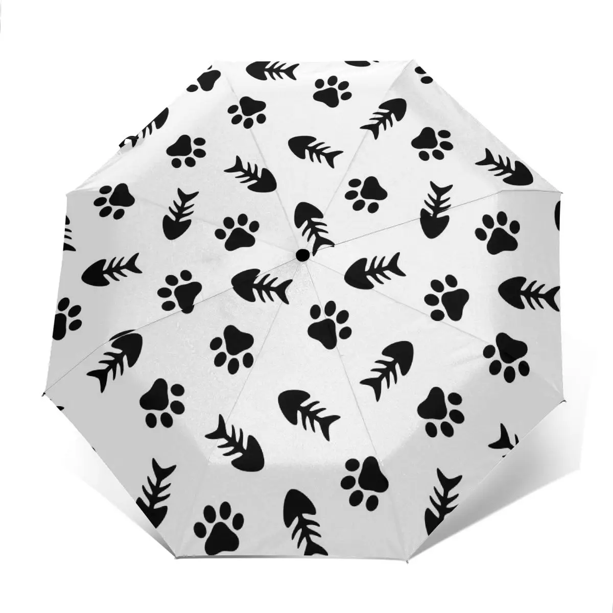 Online Automatico Ombrello Pioggia Donne Three-ombrello Di Lisca Di Pesce E Zampa Di Gatto Ombrello Antivento Femminile Impermeabile Parasole