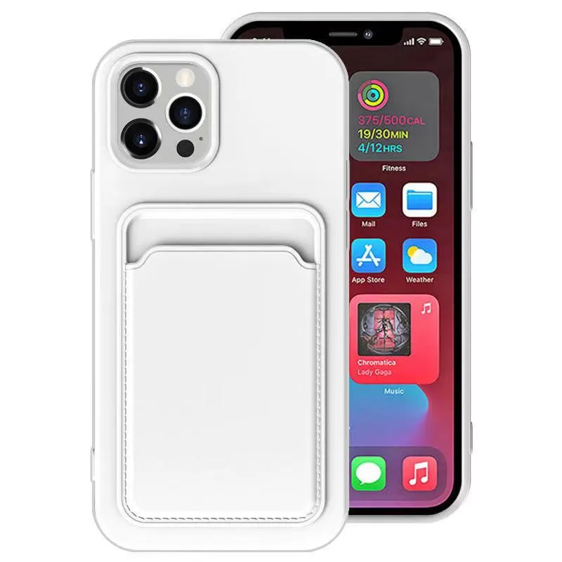 

Candy Color Card Bag Phone Case For iPhone 12 11 Pro Max XR XS Max X 7 8 Plus Mini Shockproof Back Cover Coque