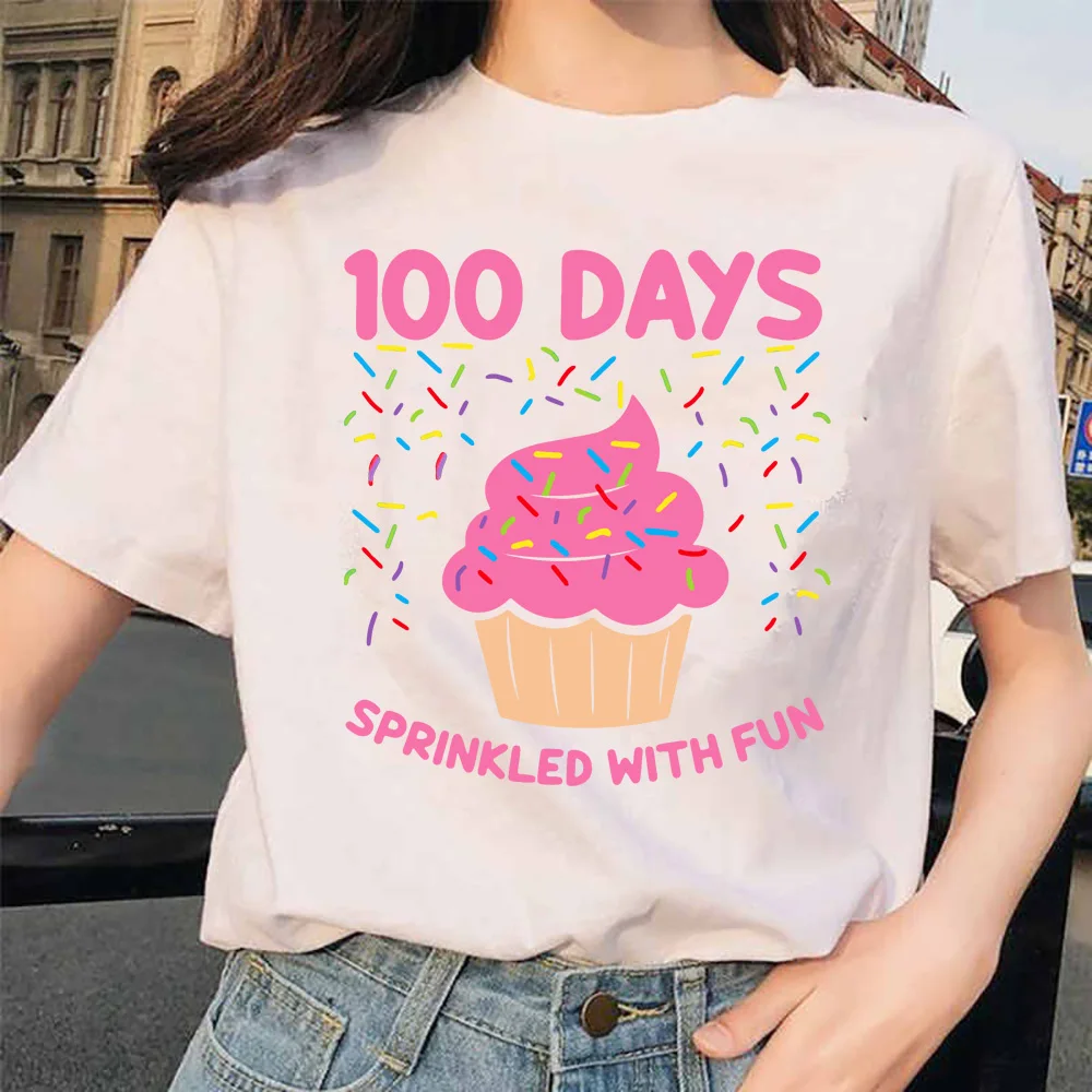 100 дней футболка с рисунком капкейка подарок на школы хлопковые футболки |