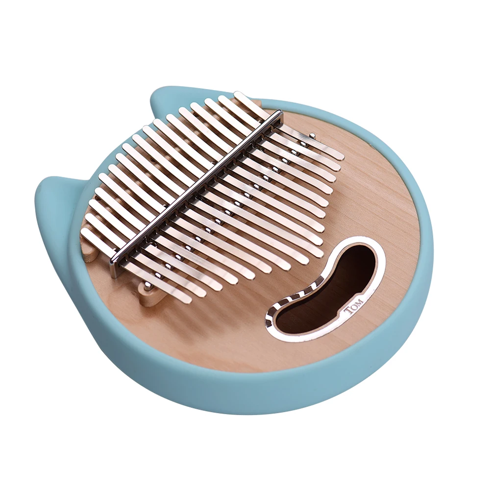 

17-Key Round Shape Thumb Piano Kalimba Maple Wood with Carry Bag Musical Note Stickers Parts/Accessories