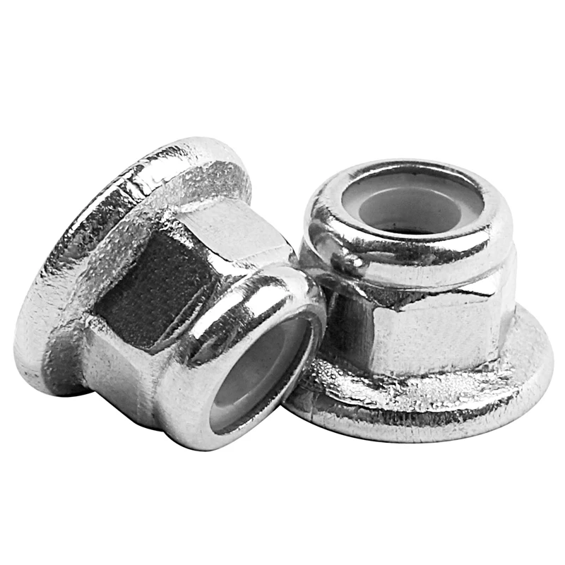 A2 (304) фланцевые нейлоновые гайки из нержавеющей стали Фланцевая гайка серебро M6 *