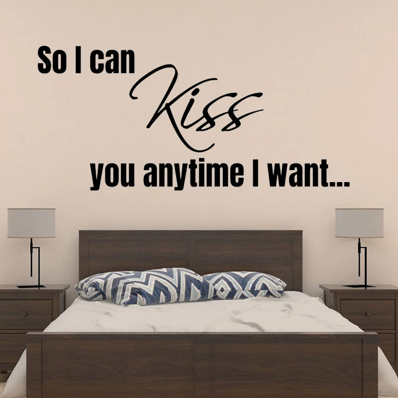 

Kids Room Wall Decal So I Can Kiss You Anytime I Want Removable Vinyl Wall Sticker bedroom decor