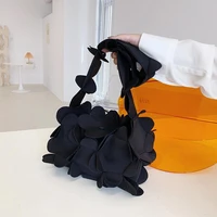 novel personality bow hand bag women stereo petal underarm shoulder bag pleated baguette pouch totes 2021 fashion luxury handbag