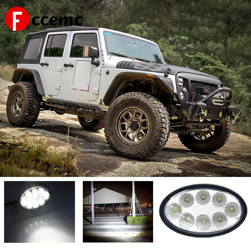 

Fccemc Waterproof For SUV Truck 8led New 12V 24V Off-Road Flood Lighting Daytime Running Lamp 5inch Oval LED 24W Car Accessories