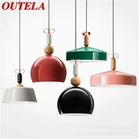 outela colorful pendant light contemporary simple led lamps fixtures for home decorative dining room
