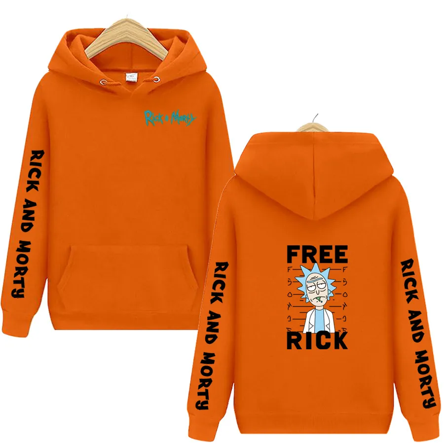 

Fashion New Hoodie Men's Hip Hop RICK Printed Cotton High Quality Casual Sweatshirt Men's and Women's Hoodie