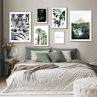 Картина на холсте с изображением тигра, леопарда, леса, водопада, пальмы, скандинавские плакаты и принты, настенные картинки для декора гостиной