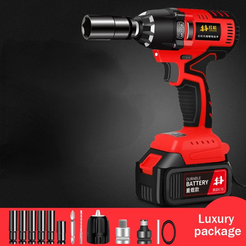 

Brushless Electric Wrench Lithium Battery Rechargeable Wrench High Torque Impact Rack Sleeve Jackhammer
