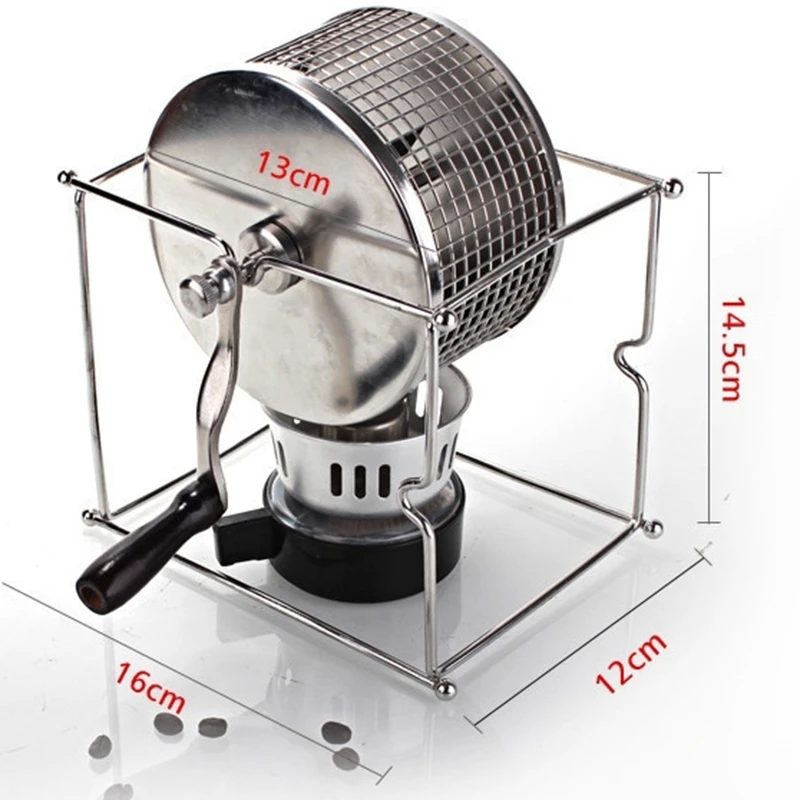 

Portable Manual Handy Coffee Bean Roaster Set Stainless Steel Mill Hand Crank