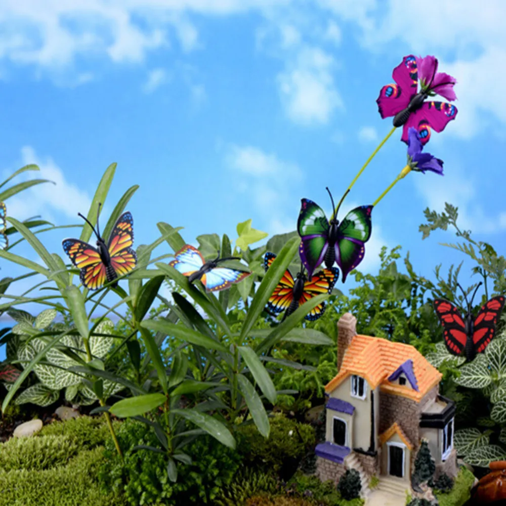 

NEW 4PCS Lovely Garden Decor Cute Butterfly Fairy Garden Miniatures Mini Gnomes Moss Terrariums Resin Crafts Figurines Wholesale