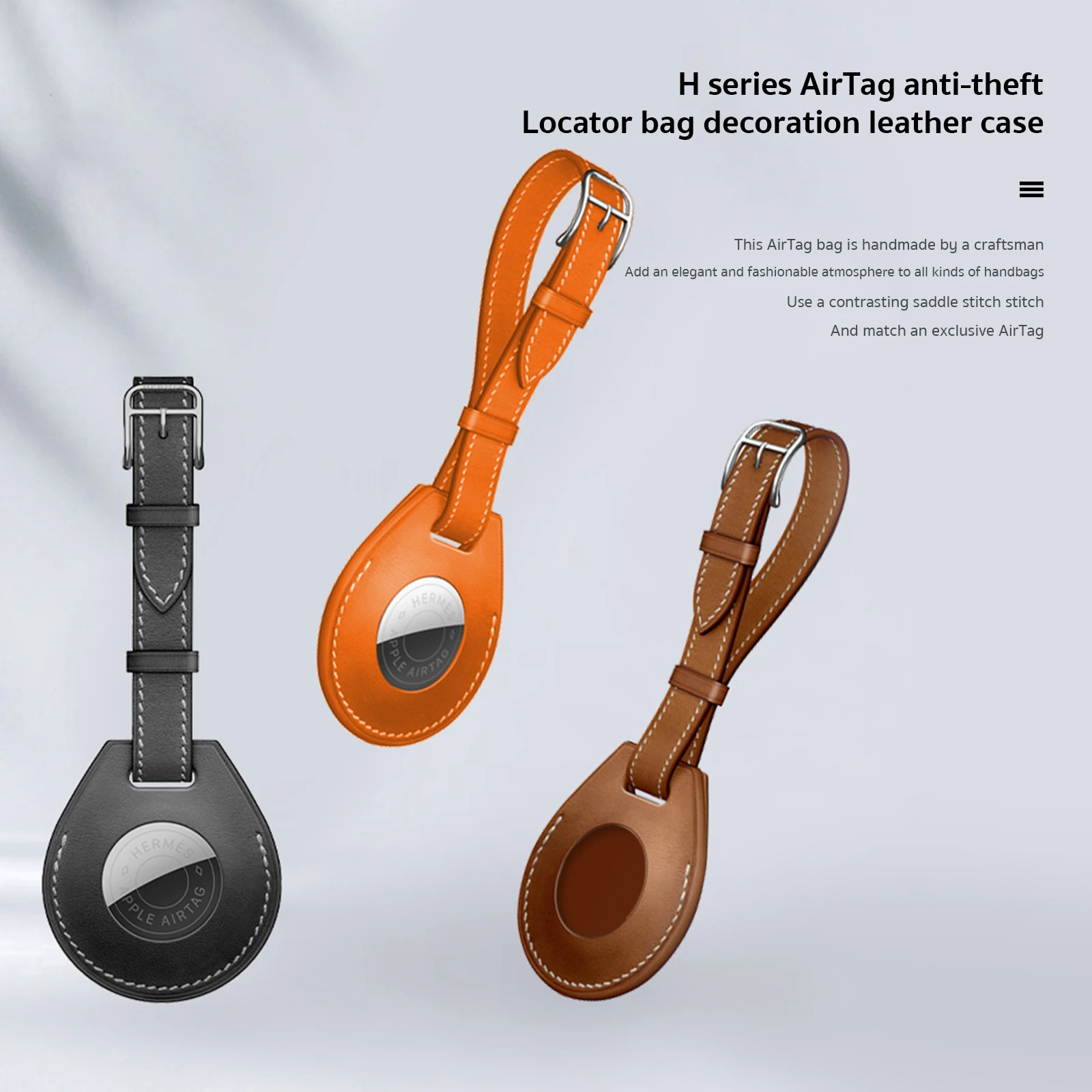 

Leather for Apple AirTag case Protective Shockproof Leather case Shell Location Protector AirTags Key RingNew Accessories