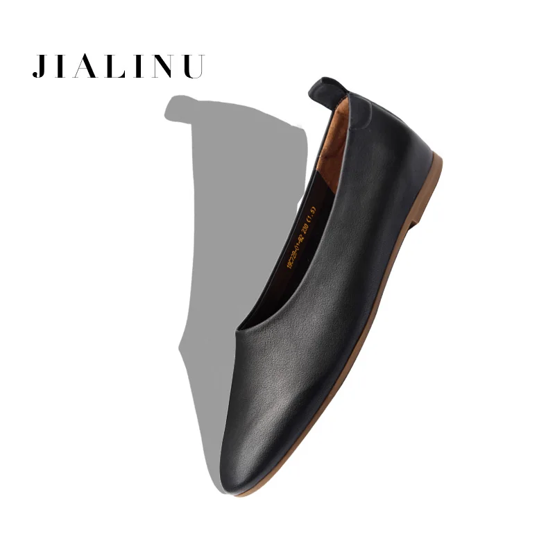 Женские балетки с круглым носком Новинка 2019 года туфли на плоской подошве из