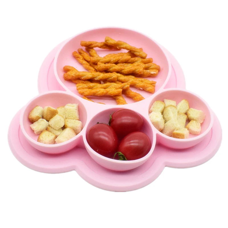 Kids Silicone Bear Paw Dinner Plate Feeding Bowls Tableware with Hanging Hole SLC88 | Дом и сад