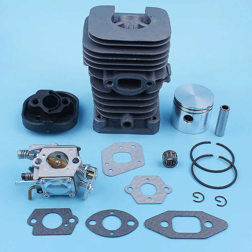 

41mm Nikasil Cylinder Piston Carburetor Gasket Kit For Poulan 222 260 1900 1950 1975 2025 2050 2055 2075 s1634 s1834 Chainsaw