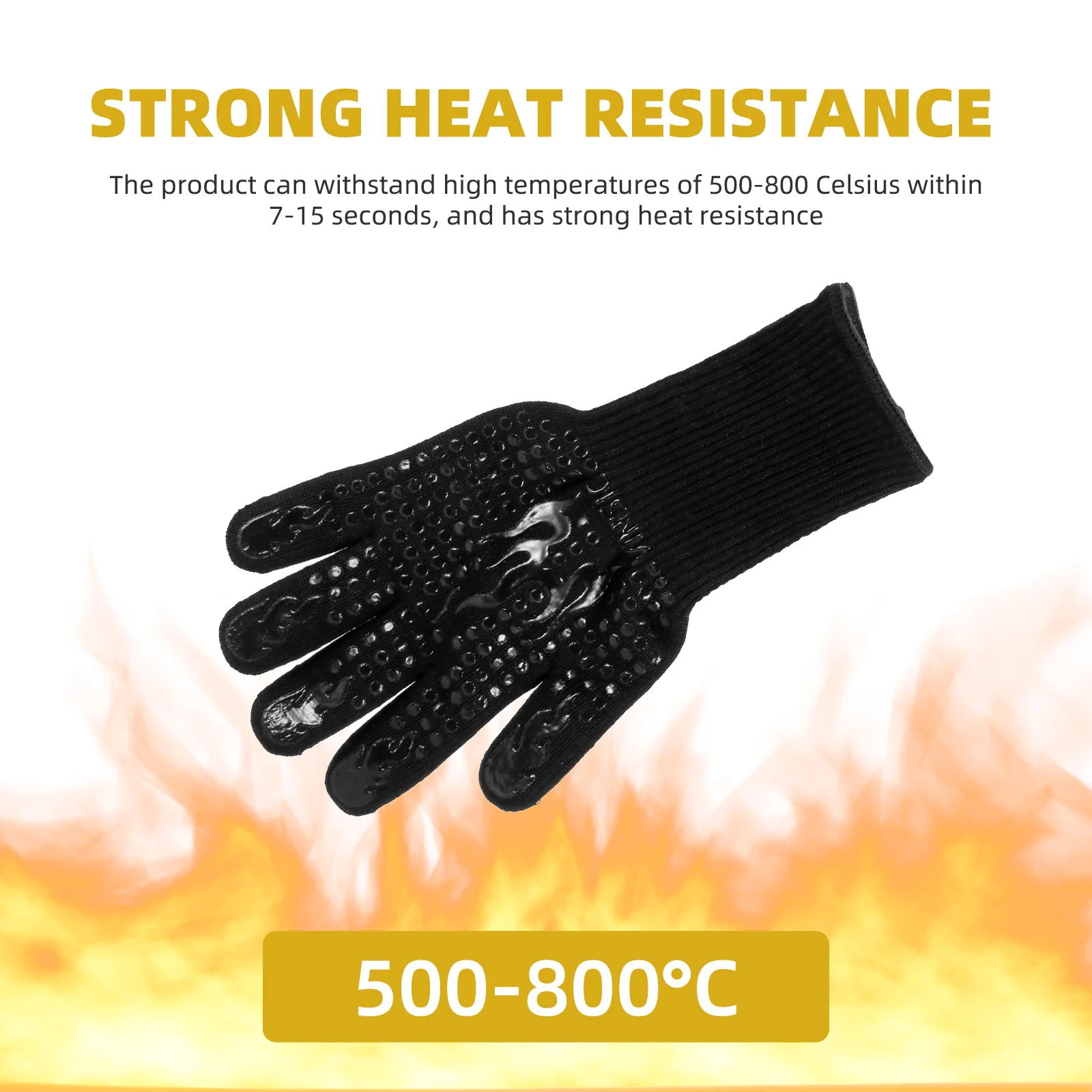 

Перчатки для барбекю, перчатки для духовки с высокой термостойкостью, 500, 800 градусов, огнестойкие, для барбекю, теплоизоляционные перчатки д...