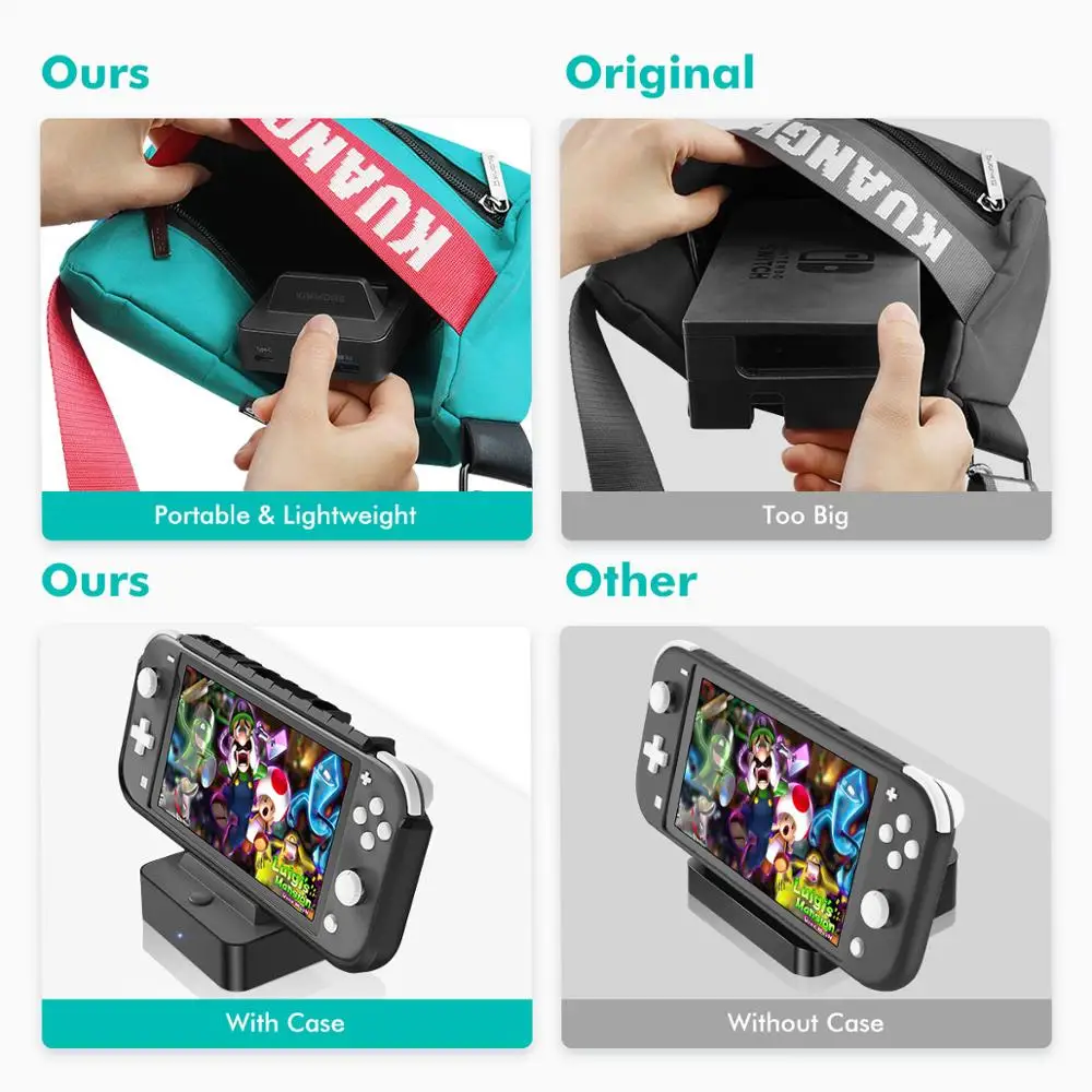 

Switch TV Dock Station Charging Playstand Replacement for Switch Charge and Play with HDMI and USB 3.0 Port