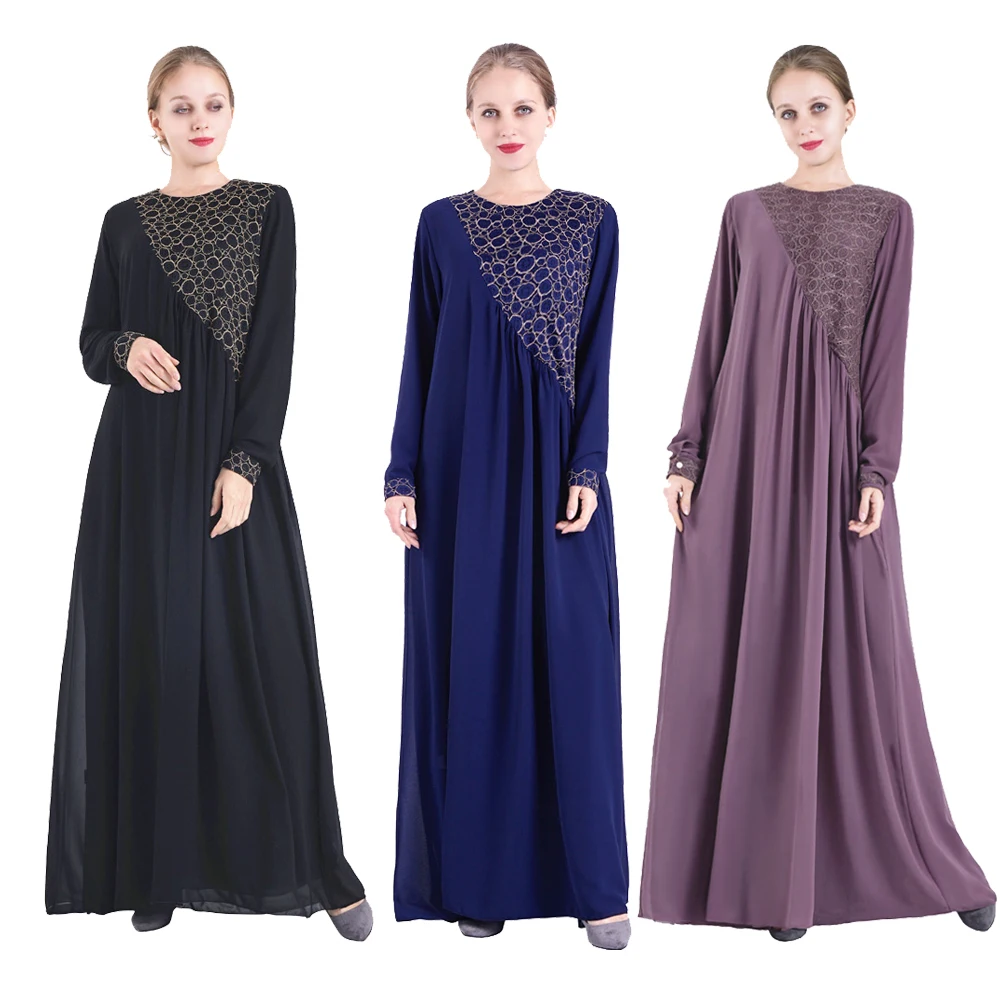 Мусульманское платье Abaya Дубай Турция Исламская одежда Caftan уличный женский