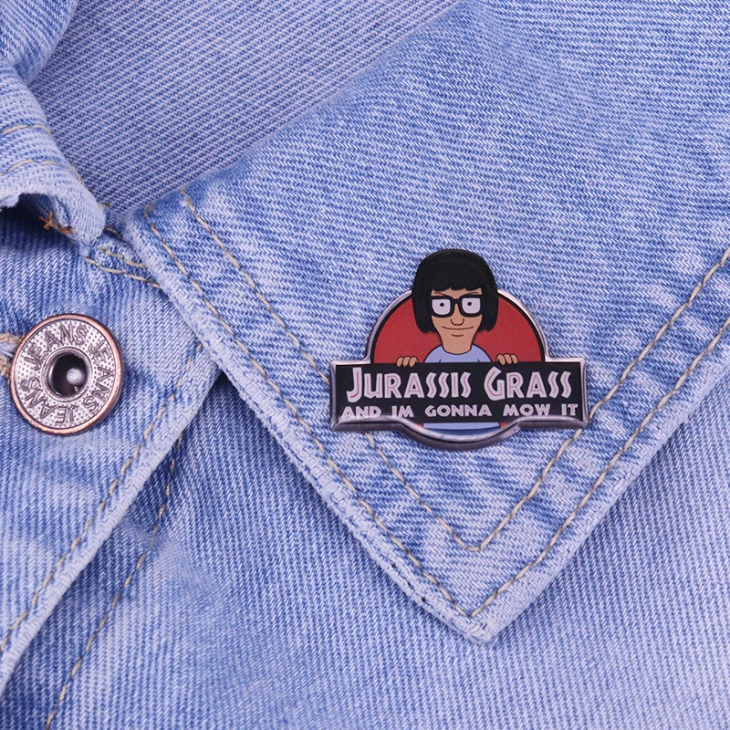 Брошь Tina Belcher с изображением травы юрсасиса и я собираюсь двигать эмалированная