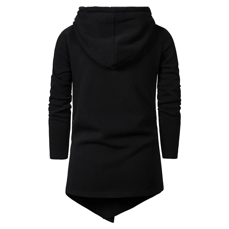 Мужская толстовка на молнии PADEGAO повседневная однотонная Асимметричная Длинная