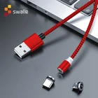 Магнитный кабель Swalle usb-c, Micro USB, для Samsung, Huawei, Xiaomi