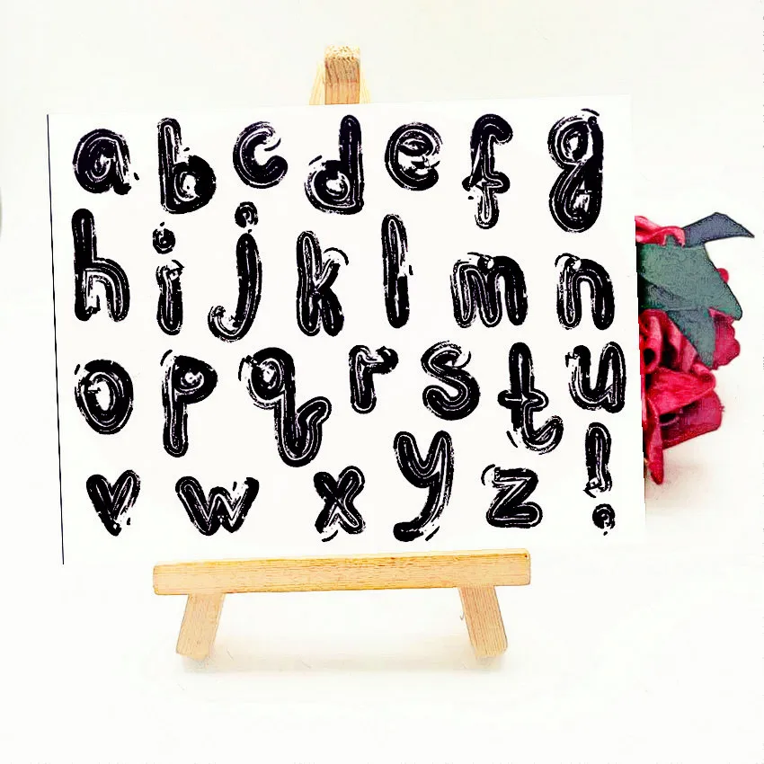

Wholesale 10pcs Clear Stamps 26 Lowercase letters Transparent Silicone Seal Roller Stamps DIY Scrapbook Album / Card Production