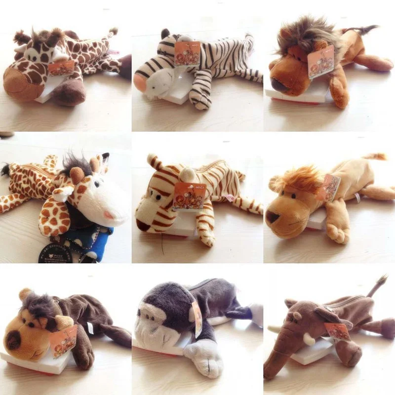 Новинка плюшевый пушистый Чехол карандаш с имитацией мультяшных животных