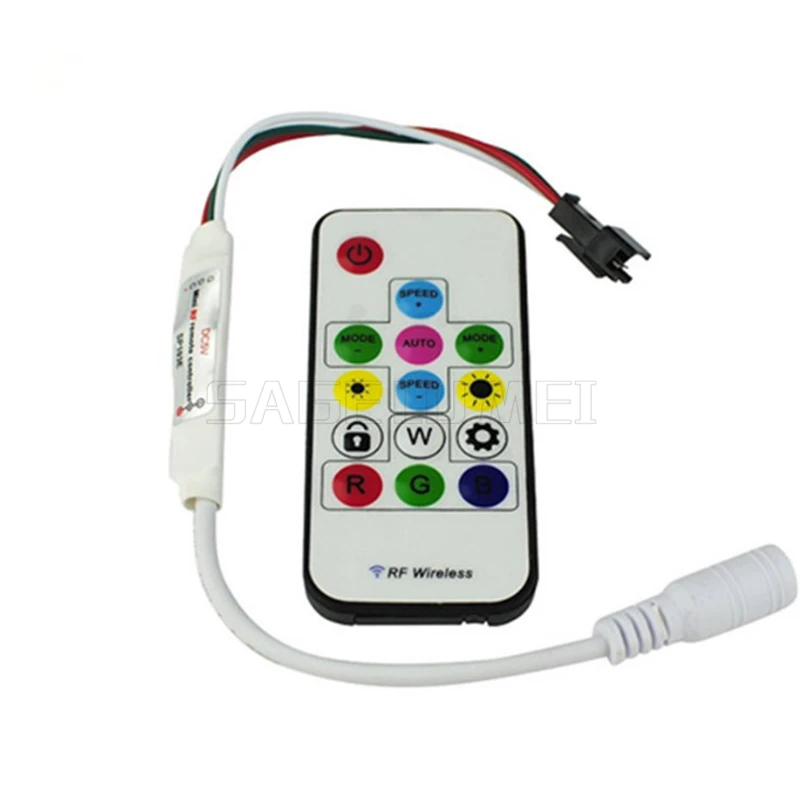 SP103E DC5V WS2812B DC12V 2811 WS2801Mini цифровой RGB контроллер светодиодной ленты 14 кнопок RF