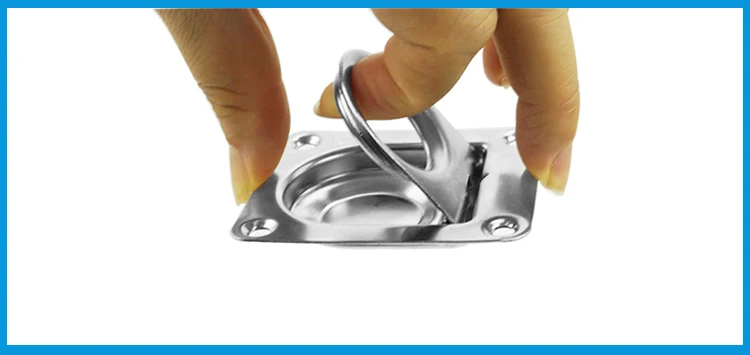 

4PCS Satinless steel 304 ANTI-RATTLE spring Flush Lift Ring Deck Pull Handle Locker Cabinet boat hardware