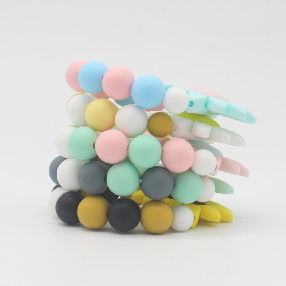 Прорезыватель для зубов новорожденных красочные бусины браслет Подсолнух