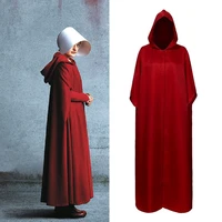 the handmaids tale cloak handmaid offred women cosplay dark red cloak halloween costume party props
