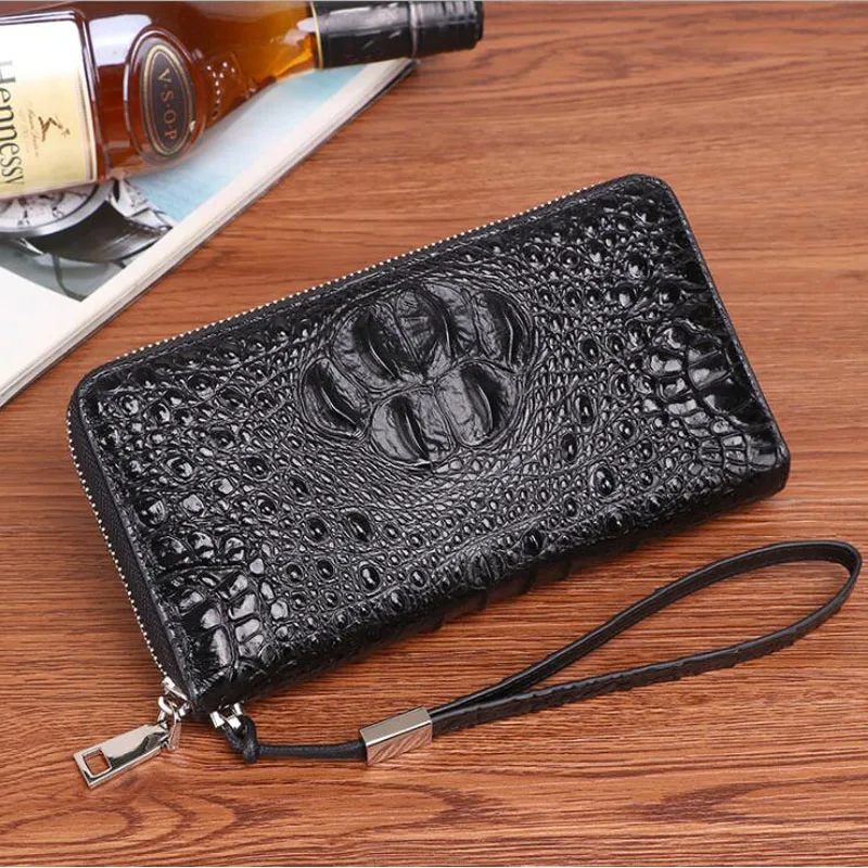 

New 2021 leather ladies Wallet High Quality long fashion mobile phone bag casual zipper clutch bag crocodile pattern wallet