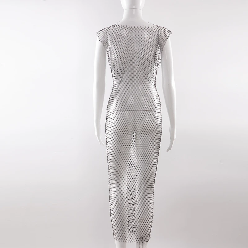 Сексуальное открытое мини платье для женщин прозрачное Сетчатое без рукавов