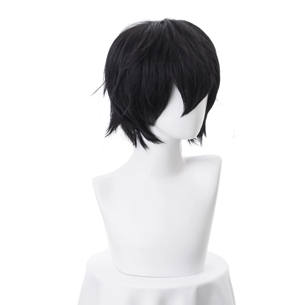 Мужские короткие косплей полные парики теплостойкое волокно синтетические