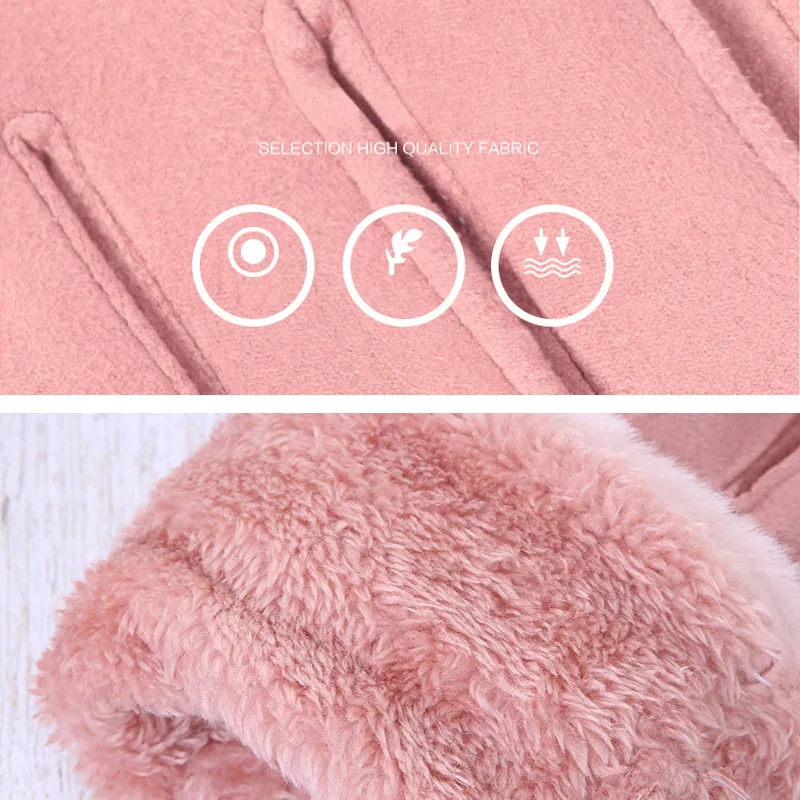 

Women's Gloves Winter Warm Touch Screen Faux suede Cashmere Brushed and Thick Windproof s Leisure Love the cat Outdoor Gloves