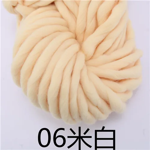 06 beige white 250 г 36 м супер толстая натуральная Мериносовая Шерсть Толстые пряжи войлочная шерстяная фитильная пряжа для прядения ручного вязания пряжа зима теплая - Цвет: 06 beige white