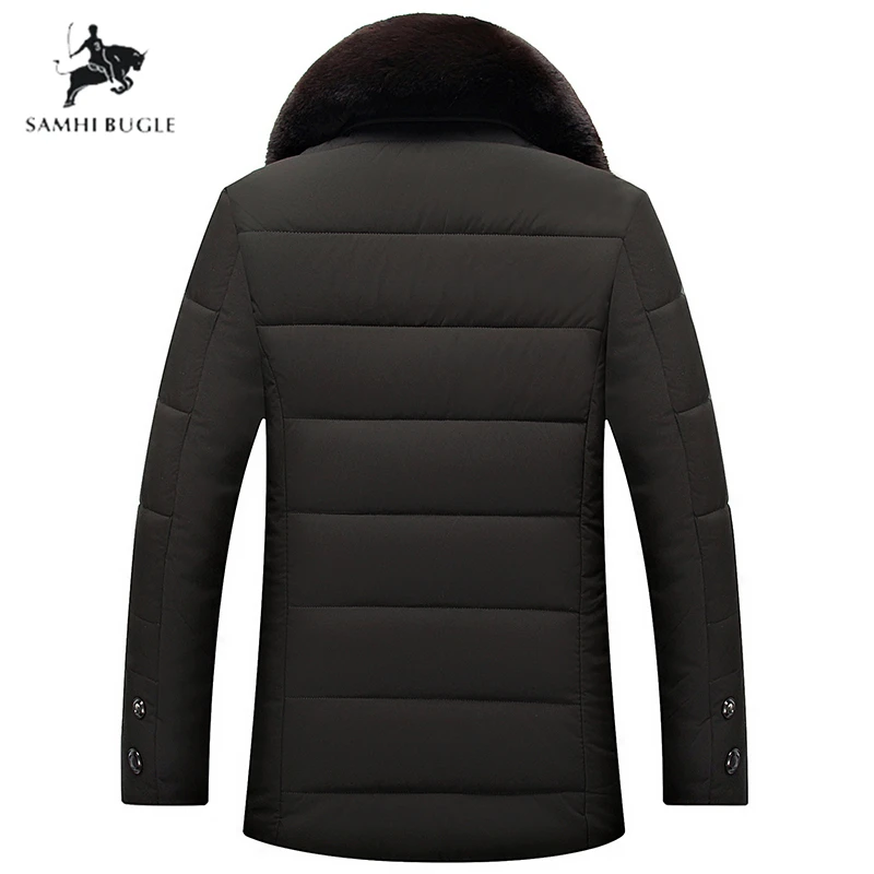 Новинка 2020 зимняя мужская куртка с большим воротником из натурального меха на