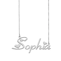 name necklace sophia personalised stainless steel gold for women choker alphabet letter pendant girls mom jewelry gift