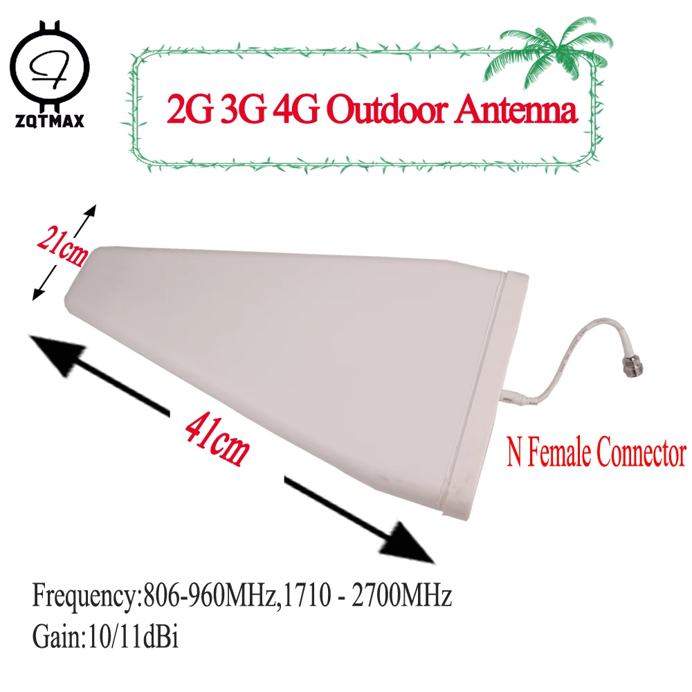 Антенна ZQTMAX 2G 3G 4G LPDA разъем F 10/11dBi 806 2700 МГц внешняя уличная для усиления сигнала